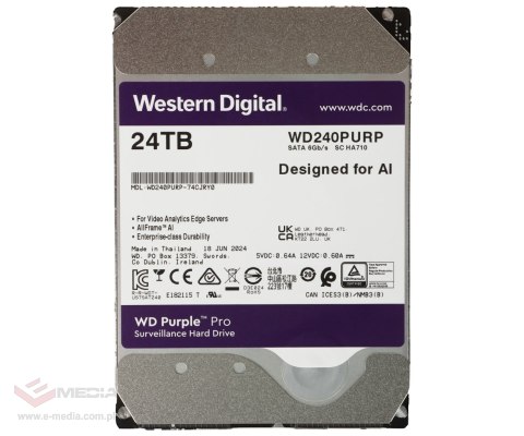 DYSK DO REJESTRATORA HDD-WD240PURP 24TB 24/7 WESTERN DIGITAL