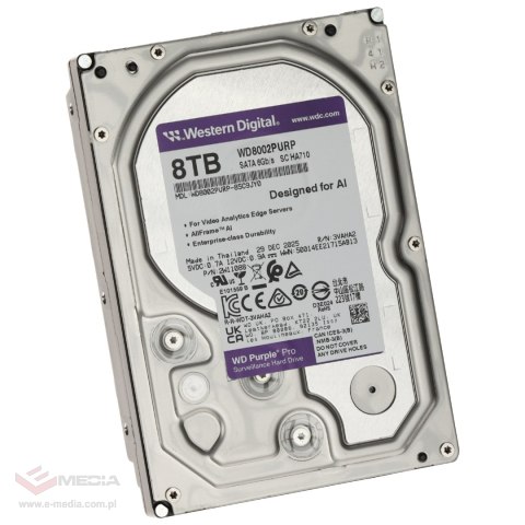 DYSK DO REJESTRATORA HDD-WD8002PURP 8TB 24/7 PURPLE PRO WESTERN DIGITAL