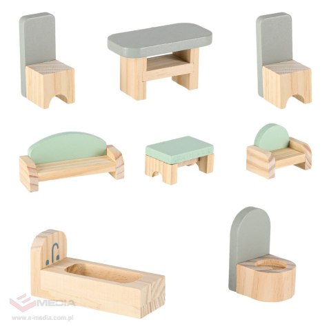 Domek dla lalek drewniany LULILO Peonio 70cm LED róż