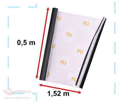 Folia rolka carbon 5D czarna 1,52x18m