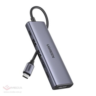 Hub USB-C UGREEN CM511 6-portowy DisplayPort 4K PD100W