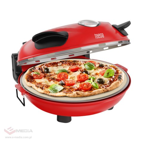 Piec do pizzy TEESA SUPREME + , 1200 W, 32 cm , okienko , wyjmowany kamień, sterowanie dwiema grzałkami