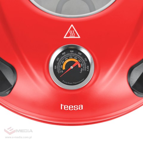 Piec do pizzy TEESA SUPREME + , 1200 W, 32 cm , okienko , wyjmowany kamień, sterowanie dwiema grzałkami