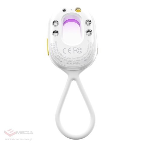 Wykrywacz ukrytych kamer Baseus Heyo Series II z alarmem i mini latarką + kabel Baseus Simple USB-A - USB-C - biały