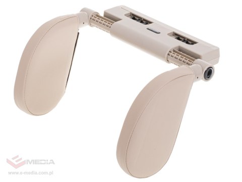 Zagłówek samochodowy poduszka podróżna oparcie na głowę szyje do samochodu regulowane beżowy