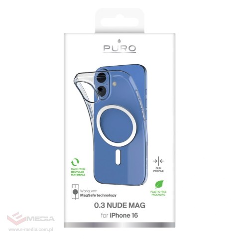 Etui silikonowe Puro 03 Mag MagSafe do iPhone 16 - przezroczyste