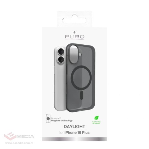 Etui silikonowe Puro Daylight MagSafe do iPhone 16 Plus - czarne