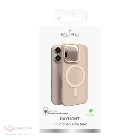 Etui silikonowe Puro Daylight MagSafe do iPhone 16 Pro Max - beżowe