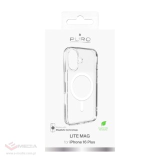 Etui silikonowe Puro Lite Mag MagSafe do iPhone 16 Plus - przezroczyste