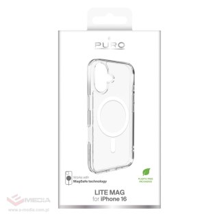 Etui silikonowe Puro Lite Mag MagSafe do iPhone 16 - przezroczyste