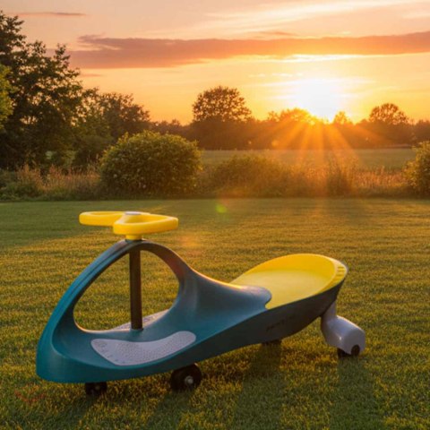 Jeździk grawitacyjny świecące koła LED butelkowy żółty