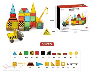 Klocki magnetyczne konstrukcyjne 3D budowa 50 elementów