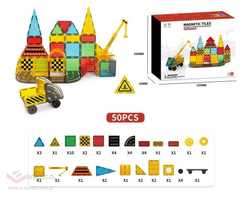 Klocki magnetyczne konstrukcyjne 3D budowa 50 elementów
