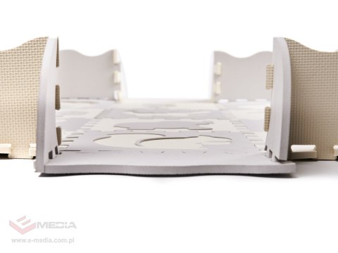 Mata edukacyjna piankowa puzzle szara ecru 36 elementów 150x150cm