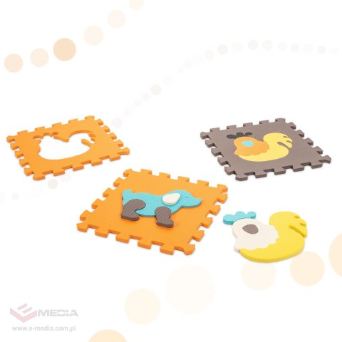 Mata edukacyjna piankowa puzzle zwierzątka kolorowa 114 x 114 cm 25 elementów