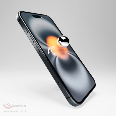 Szkło hybrydowe Puro Flexible Glass D3O z czarną ramką do iPhone 16 / iPhone 15 / iPhone 15 Pro