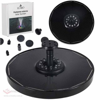 Fontanna solarna LUARO do oczka wodnego ogrodowa pompa pływająca LED RGB 16cm