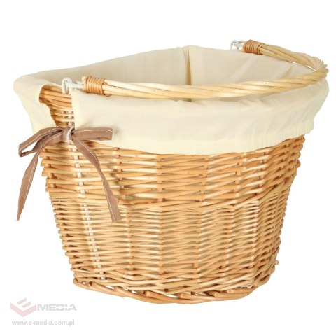 Koszyk rowerowy wiklinowy na rower RALLEX przedni pleciony click biały