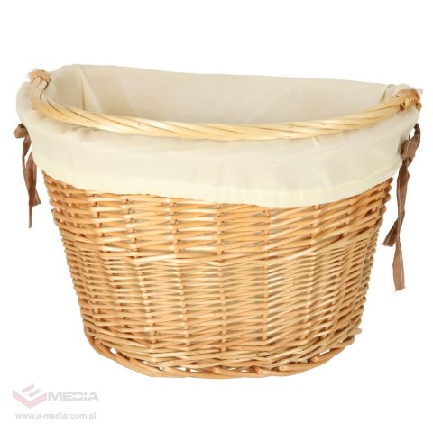 Koszyk rowerowy wiklinowy na rower RALLEX przedni pleciony click biały