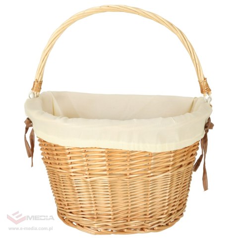 Koszyk rowerowy wiklinowy na rower RALLEX przedni pleciony click biały