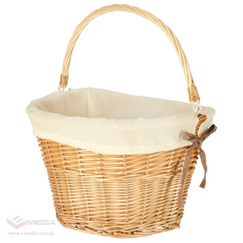 Koszyk rowerowy wiklinowy na rower RALLEX przedni pleciony click biały