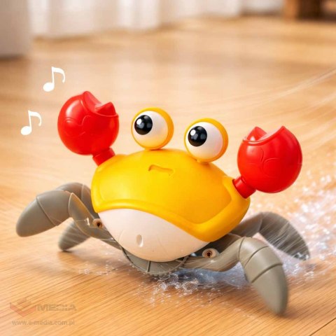 Krab uciekający pełzający czujnik interaktywna akumulator USB czerwony
