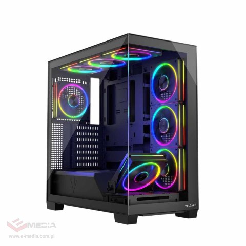 Obudowa Modecom Volcano Stellar ARGB MIDI 8F, czarna