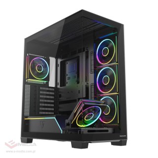 Obudowa Modecom Volcano Stellar Plus ARGB MIDI 5F, czarna