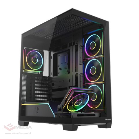 Obudowa Modecom Volcano Stellar Plus ARGB MIDI 5F, czarna
