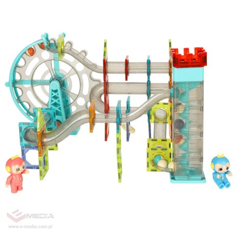 Klocki magnetyczne magnetic sticks marble tor kulkowy z dźwiękiem muzyką grający 118 elementów