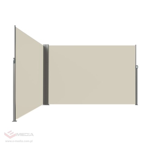 Markiza narożna boczna tarasowa LUARO parawan zwijany 181 x 620 cm beżowy