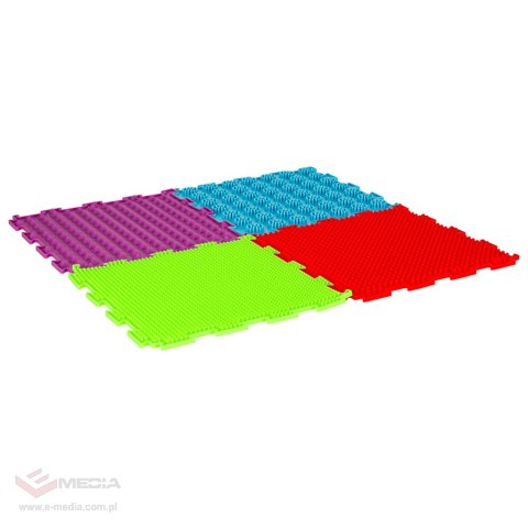Mata sensoryczna puzzle montessori do masażu stóp 8 elementów kolorowe