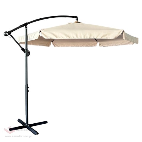 Parasol ogrodowy LUARO duży składany z wysięgnikiem 290cm beżowy