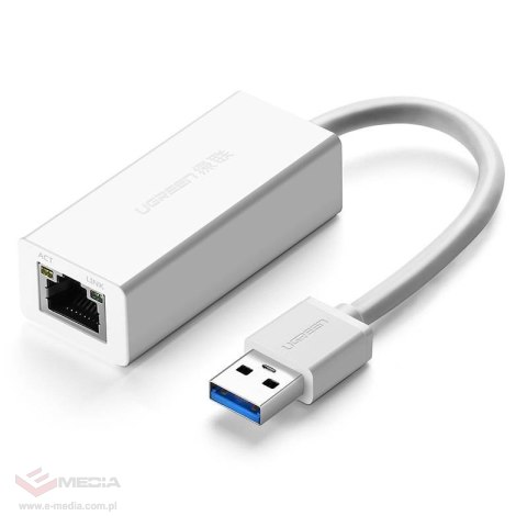 Adapter sieciowy UGREEN CR111 USB-A-RJ45 (biały)