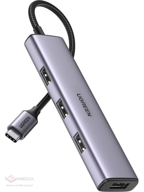 Hub UGREEN CM473 4w1 USB-C 4x USB 3.0 (szary)