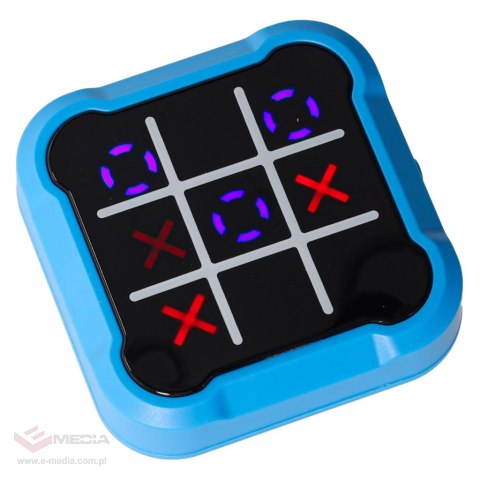 Kółko krzyżyk gra elektroniczna logiczna tic tac toe konsola przenośna niebieska
