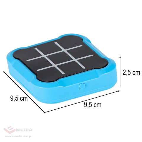 Kółko krzyżyk gra elektroniczna logiczna tic tac toe konsola przenośna niebieska