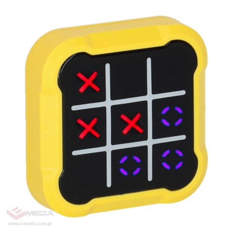 Kółko krzyżyk gra elektroniczna logiczna tic tac toe konsola przenośna żółta
