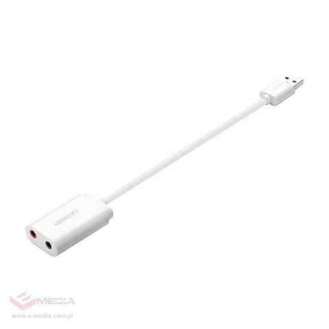Karta dźwiękowa USB UGREEN US205 15cm (biała)