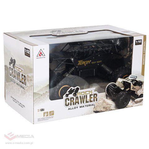 Samochód zdalnie sterowany na pilota RC Rock Crawler 1:12 4WD METAL czarny