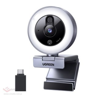 Kamera internetowa Ugreen CM910, 2K, 30FPS, USB, oświetlenie LED, wbudowany mikrofon