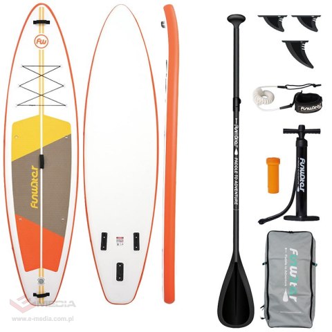 Deska do pływania SUP FunWater SUPFW69B 3,35m (pomarańczowo-biała)