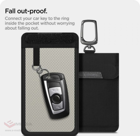 Antykradzieżowe etui Spigen Pouch Keyless RFID Signal Blocker - czarne