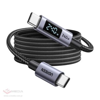Kabel USB-C Ugreen L530 240W, 480Mbps, 3m (szary)