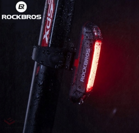Lampka rowerowa tylna Rockbros A54BK + kabel micro USB - USB-A - czarna