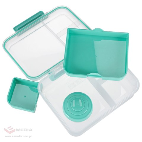 Lunch box śniadaniówka pudełko śniadaniowe z przegródkami dzielone 2200ml miętowe