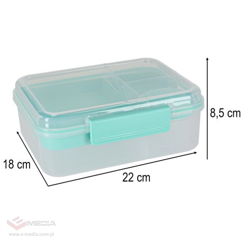 Lunch box śniadaniówka pudełko śniadaniowe z przegródkami dzielone 2200ml miętowe