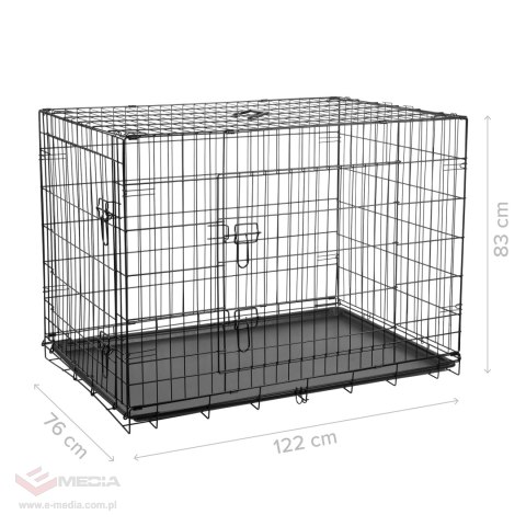 Metalowa klatka dla psa, kojec, rozmiar XXXL 122x76x83 cm , REBEL ANIMALS