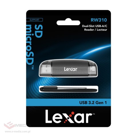 Czytnik kart pamięci Lexar LRW310X Dual USB-A/C micro SD, SD USB 3.1