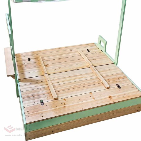 Piaskownica drewniana LULILO Vendo obracany daszek 360° zamykana ławki 120cm